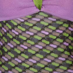 Pre Owned M Missoni Pink and Green Knit Top S