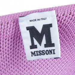 Pre Owned M Missoni Pink and Green Knit Top S