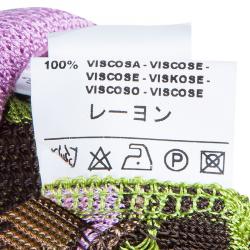 Pre Owned M Missoni Pink and Green Knit Top S