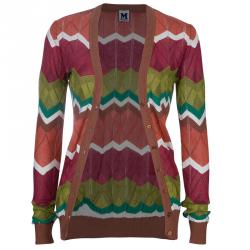 Pre Owned M Missoni Multicolor Zig Zag Cardigan S
