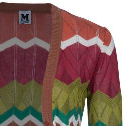 Pre Owned M Missoni Multicolor Zig Zag Cardigan S