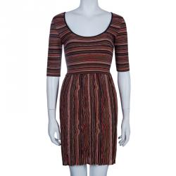 مملوكة مسبقًا M Missoni Striped Short Sleeve Dress S