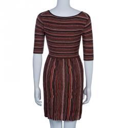 مملوكة مسبقًا M Missoni Striped Short Sleeve Dress S
