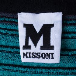 M Missoni Blue Tonal Crochet Knit Top L