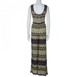 M Missoni Multicolor ZigZag Pattern Lurex Knit Sleeveless Jumpsuit M