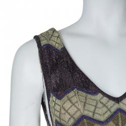 M Missoni Multicolor ZigZag Pattern Lurex Knit Sleeveless Jumpsuit M