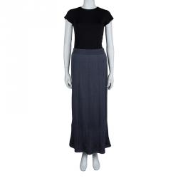 Pre Owned M Missoni Grey Knit Maxi Skirt S