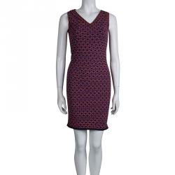 Pre Owned M Missoni Multicolor Knit Sleeveless Sheath Dress M