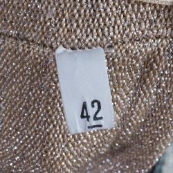 Pre Owned توب تريكو إم ميزوني مدرج طبقات شراشيب ميتالك M