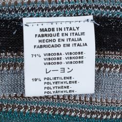Pre Owned توب تريكو إم ميزوني مدرج طبقات شراشيب ميتالك M