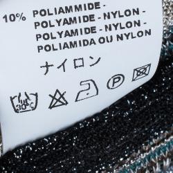 Pre Owned توب تريكو إم ميزوني مدرج طبقات شراشيب ميتالك M