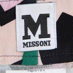 Pre Owned  M Missoni Multicolor Chevron Print Cropped Trousers M