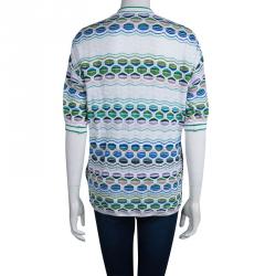 Pre Owned M Missoni Multicolor Knit Short Sleeve Top S