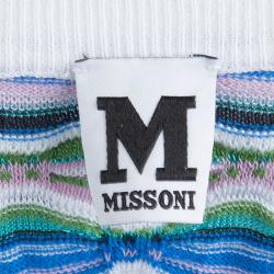 Pre Owned M Missoni Multicolor Knit Short Sleeve Top S