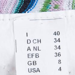 Pre Owned M Missoni Multicolor Knit Short Sleeve Top S