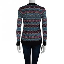 Pre Owned كارديغان أم ميزوني تريكو متعدد الألوان أزرار أمامية S