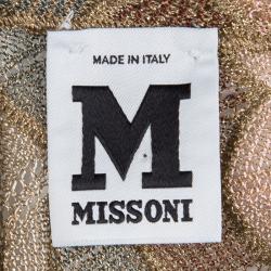 Pre Owned توب أم ميزوني تريكو مثقب لوريكس متعدد الألوان بحزام معقود بلا أكمام M