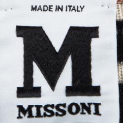 Pre Owned M Missoni Multicolor Checked Contrast Trim Short Sleeve Open Front Cardigan XL