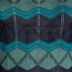 مملوكة مسبقًا M Missoni Multicolor Knit Short Sleeve Maxi Dress M