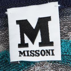 مملوكة مسبقًا M Missoni Multicolor Knit Short Sleeve Maxi Dress M