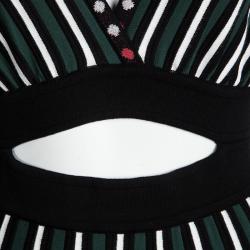 Pre Owned M Missoni Multicolor Knit Cutout Waist and Back Detail Skater Dress S