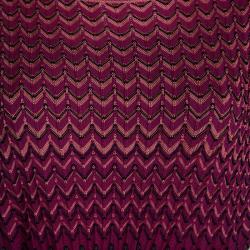 Pre Owned M Missoni Multicolor Knit Sleeveless Belted Dress M