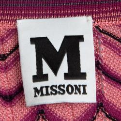 Pre Owned M Missoni Multicolor Knit Sleeveless Belted Dress M