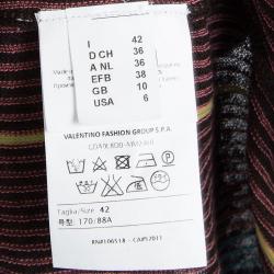 Pre Owned M Missoni Multicolor Patterned Rib Knit Knotted Neckline Detail Sleeveless Top M