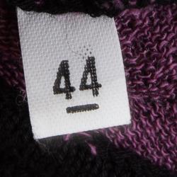 Pre Owned فستان أم ميزوني تريكو نمط وردي مموج بلا أكمام M