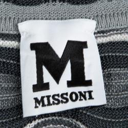 Pre Owned فستان ماكسي أم ميزوني تريكو رصاصي متعدد الألوان أكمام طويلة S