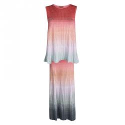 M Missoni Multicolor Ombre Knit Sleeveless Top and Maxi Skirt Set S