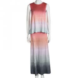 M Missoni Multicolor Ombre Knit Sleeveless Top and Maxi Skirt Set S