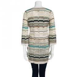 Pre Owned M Missoni Multicolor Chevron Striped Knit Sweater Tunic S