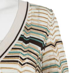 Pre Owned M Missoni Multicolor Chevron Striped Knit Sweater Tunic S