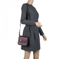 Pre Owned Mackage Burgundy Leather Mini Novaki Crossbody Bag