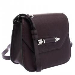 Pre Owned Mackage Burgundy Leather Mini Novaki Crossbody Bag