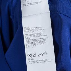 Pre Owned Maison Martin Margiela Blue Silk Belted Long Sleeve Dress M