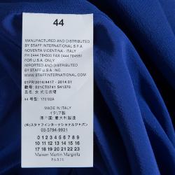 Pre Owned Maison Martin Margiela Blue Silk Belted Long Sleeve Dress M