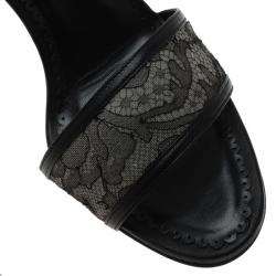 Pre Owned Manolo Blahnik Black Lace D'orsay Pumps Size 39