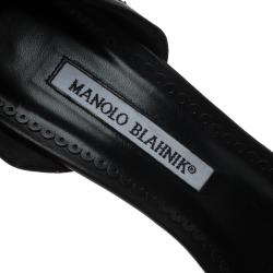 Pre Owned Manolo Blahnik Black Lace D'orsay Pumps Size 39