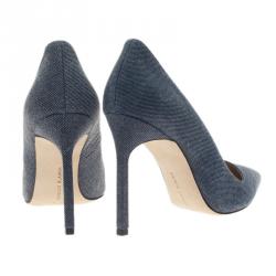 Pre Owned Manolo Blahnik Blue Denim BB Pumps Size 37.5