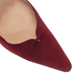 Pre Owned Manolo Blahnik Red Suede Ankle Wrap Sandals Size 36