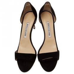 Pre Owned Manolo Blahnik Black Suede Catalina D'orsay Pumps 38.5