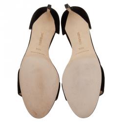 Pre Owned Manolo Blahnik Black Suede Catalina D'orsay Pumps 38.5