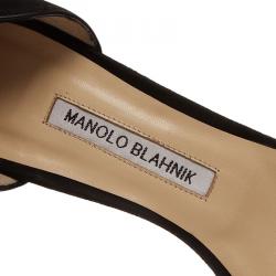 Pre Owned Manolo Blahnik Black Suede Catalina D'orsay Pumps 38.5