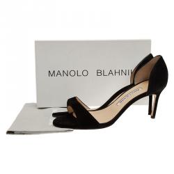 Pre Owned Manolo Blahnik Black Suede Catalina D'orsay Pumps 38.5
