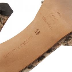 Pre Owned Manolo Blahnik Grey Leopard Leather Sedaraby D'Orsay Pumps Size 36