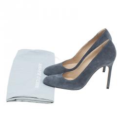 مملوكة مسبقًا حذاء كعب عالي مانولو بلانيج سويدي رصاصي BB مقاس 36.5