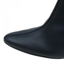 Manolo Blahnik Black Leather Samba Kid Mules Size 39