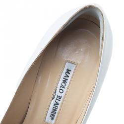 مملوكة مسبقًا Manolo Blahnik Two Tone Leather BB Pointed Toe Pumps Size 37